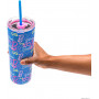 Dragon Glassware x Barbie Dream Big Tumbler, Stainless Steel Vacuum Insulated Travel Tumbler, Comes with Lid, Pink & Blue Straws, Keeps Drinks Hot Or Cold, Dishwasher Safe, Fits in Cup Holders, 24 oz