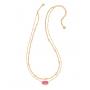Barbie™ x Kendra Scott Gold Elisa Multi Strand Necklace in Hot Pink Drusy