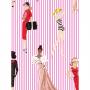 'Vintage Pinstripe' Wallpaper - 219 Barbie™ Pink