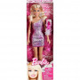 Barbie Glam doll with sparkly pink mini dress