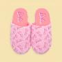 Barbie x Vanilla Underground All Over Print Logo Pink Polyester Womens Slippers