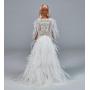 White Feathered Gown Barbie doll