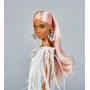 White Feathered Gown Barbie doll