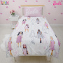 Barbie - Official Children's Single Duvet Cover Set | 2-Sided Reversible Figure Design Includes Matching Pillowcase Polyester Brand Single Duvet Cover