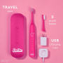 Moon Barbie x Pink Sonic Electric Toothbrush for Adults, 5 Smart Modes to Clean, Whiten, Massage and Polish Teeth, Rechargeable with Travel Case