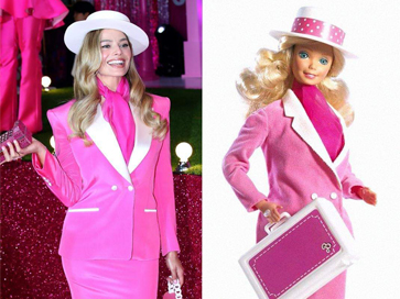 Comparison of looks of Margot Robbie vs Barbie