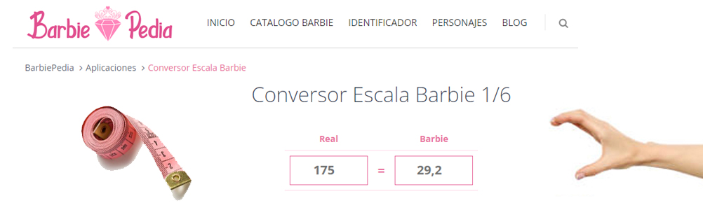 Barbie Scale Converter, the new Barbiepedia application