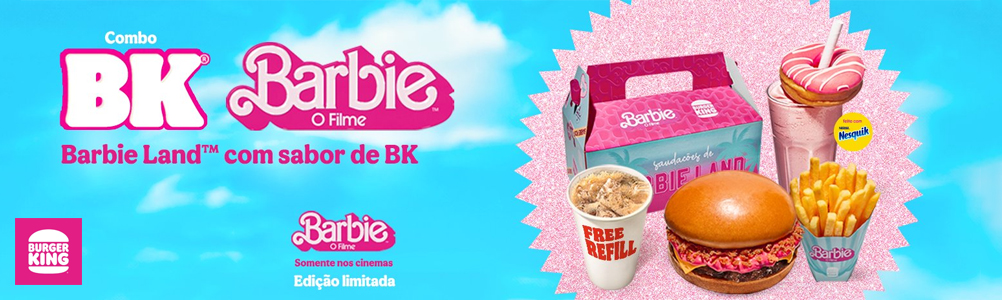 Barbie Land pink burger only at Burger King Brazil