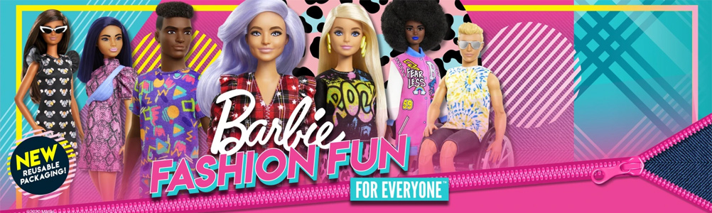 New reusable packaging for Barbie Fashionistas